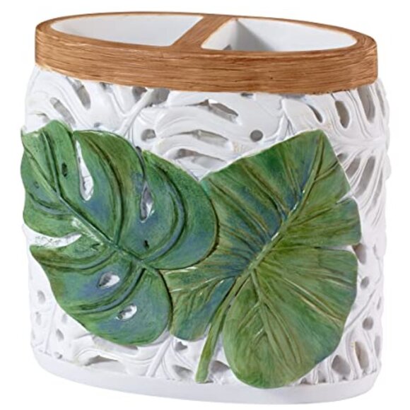 Avanti Linens - Toothbrush Holder, Palm Tree Leaves Inspired Home Decor - Picture 1 of 4